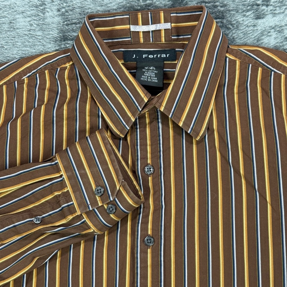 J. Ferrar Button-Down Shirt Mens‎ LT Brown